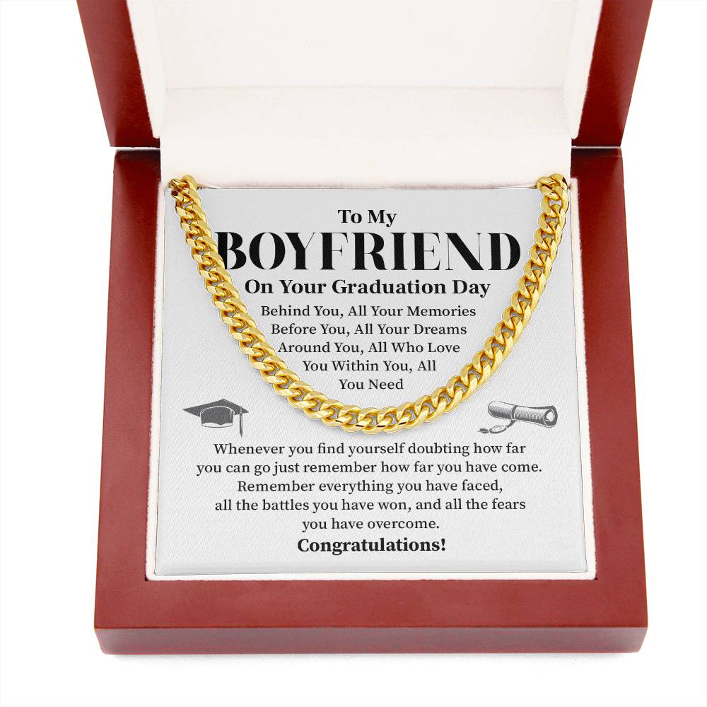 To My Boyfriend Graduation Necklace – Inspirational Gift