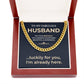 Funny Husband Birthday Gift Cuban Chain & Card