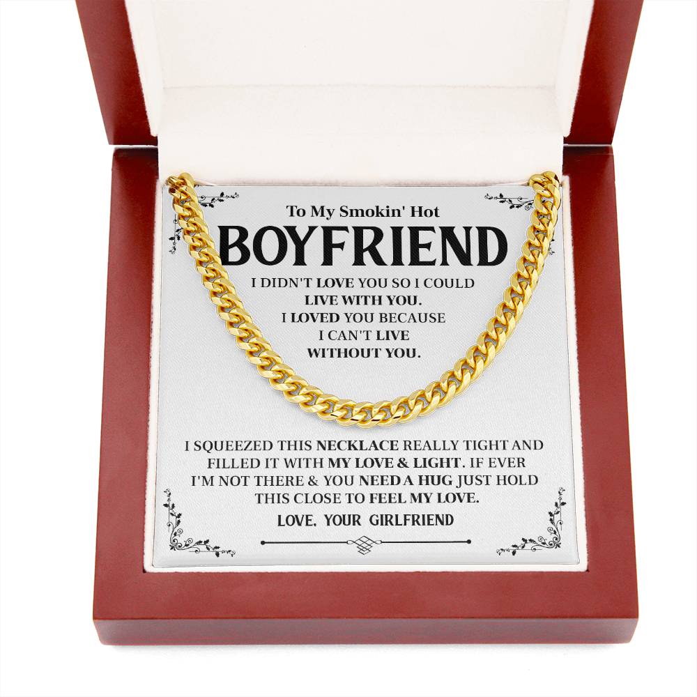 Cuban Chain Gift for Boyfriend with Message Card