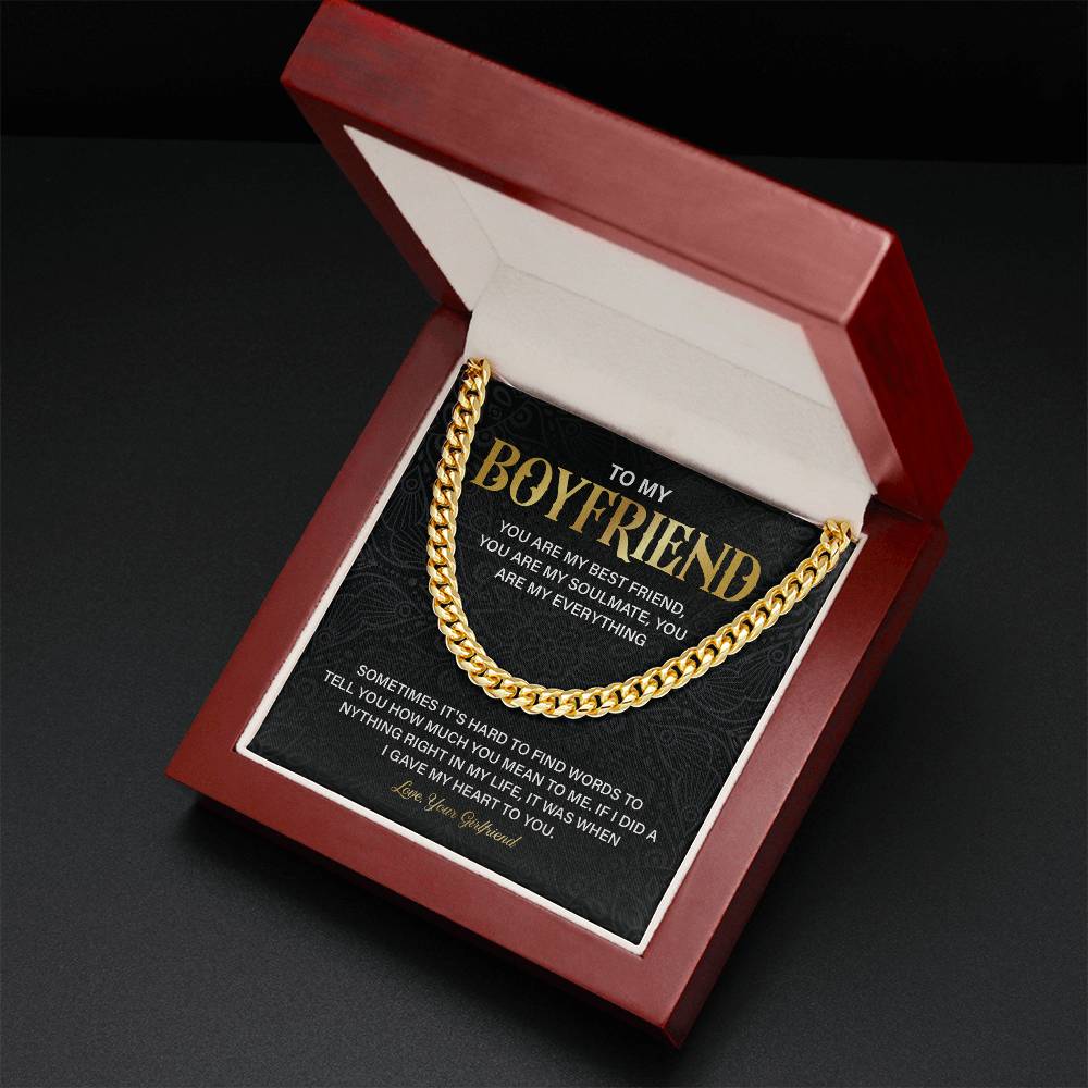 Boyfriend Gift Necklace from Girlfriend with Gift Box