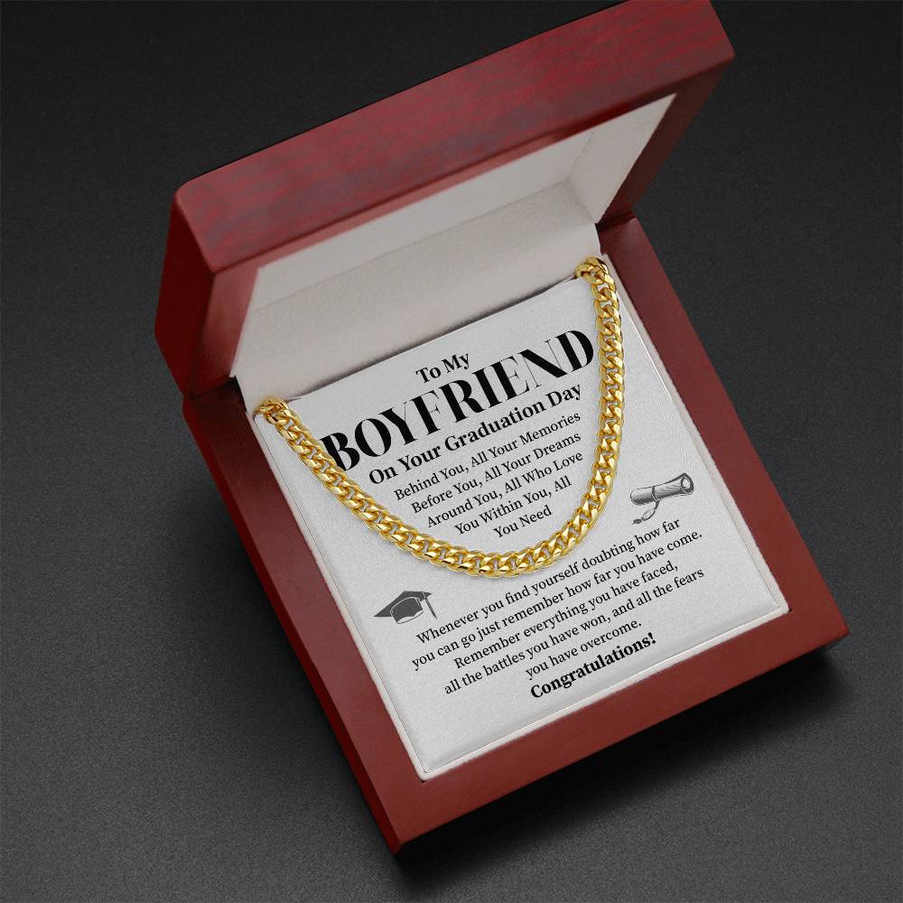To My Boyfriend Graduation Necklace – Inspirational Gift