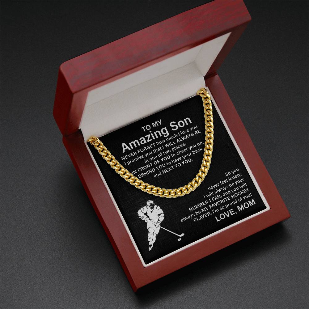 To My Amazing Son Never Forget That How Much I Love You - Stainless Steel Cuban Link Chain For Man