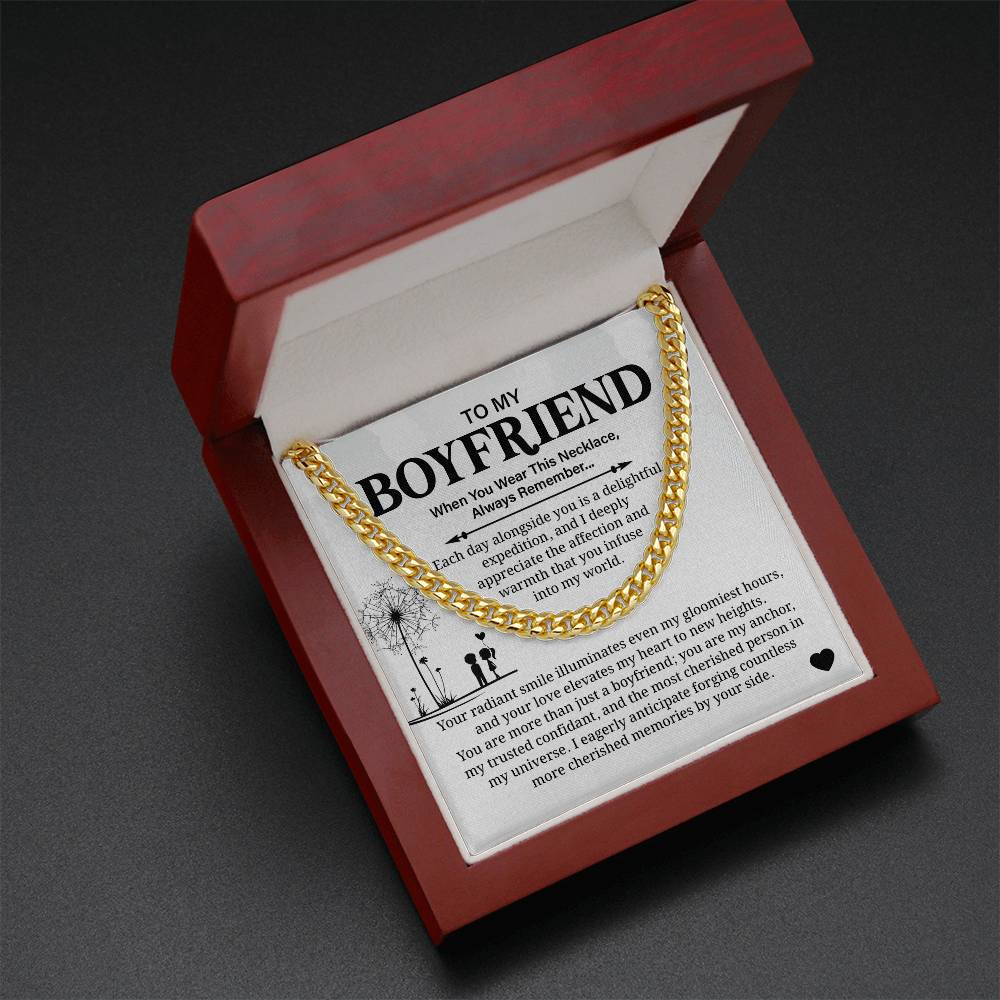 Boyfriend Necklace Gift with Message Card & Gift Box