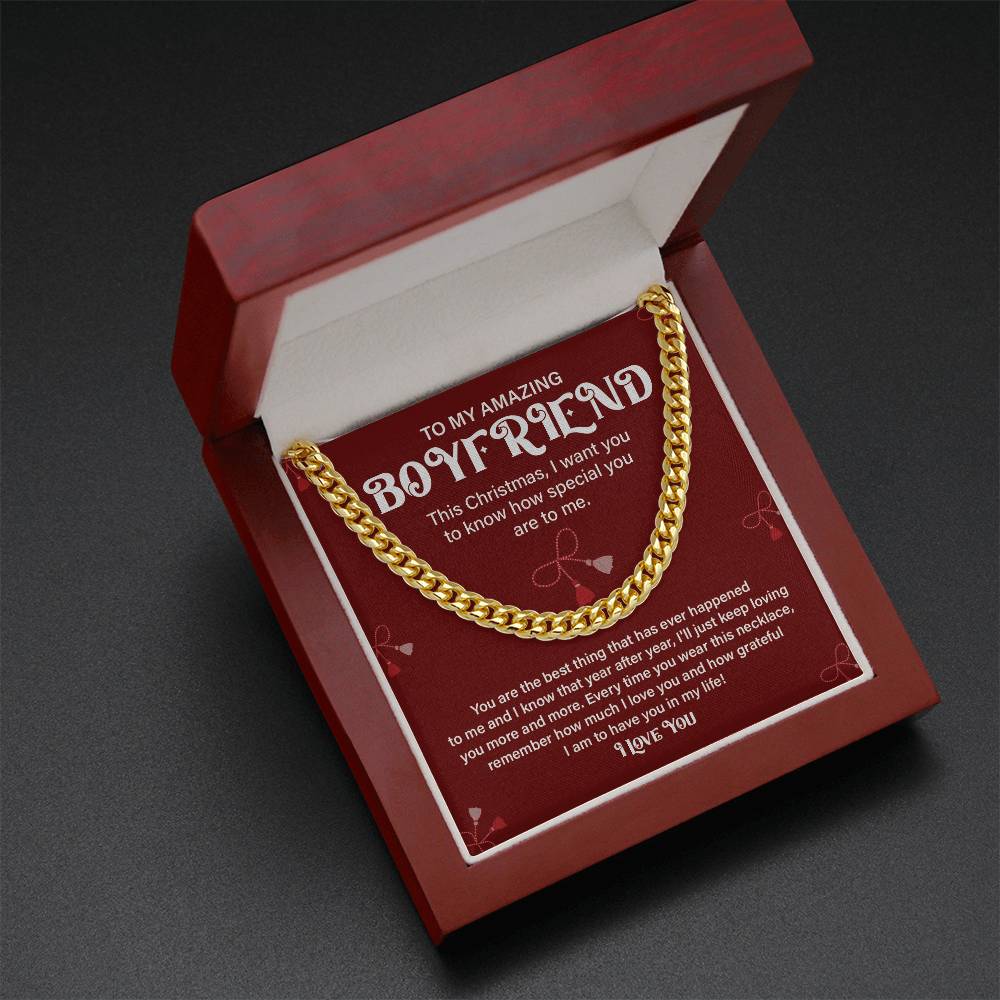 Christmas Gift for Boyfriend Cuban Chain & Card