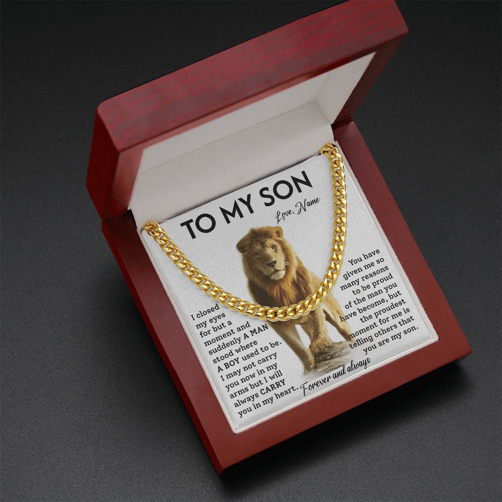 To My Son, A Cuban Chain Gift To Celebrate
