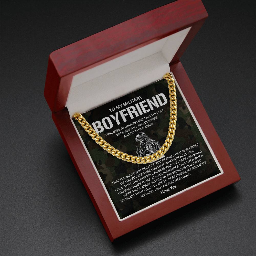 Military Boyfriend Gift – Cuban Chain with Message Card