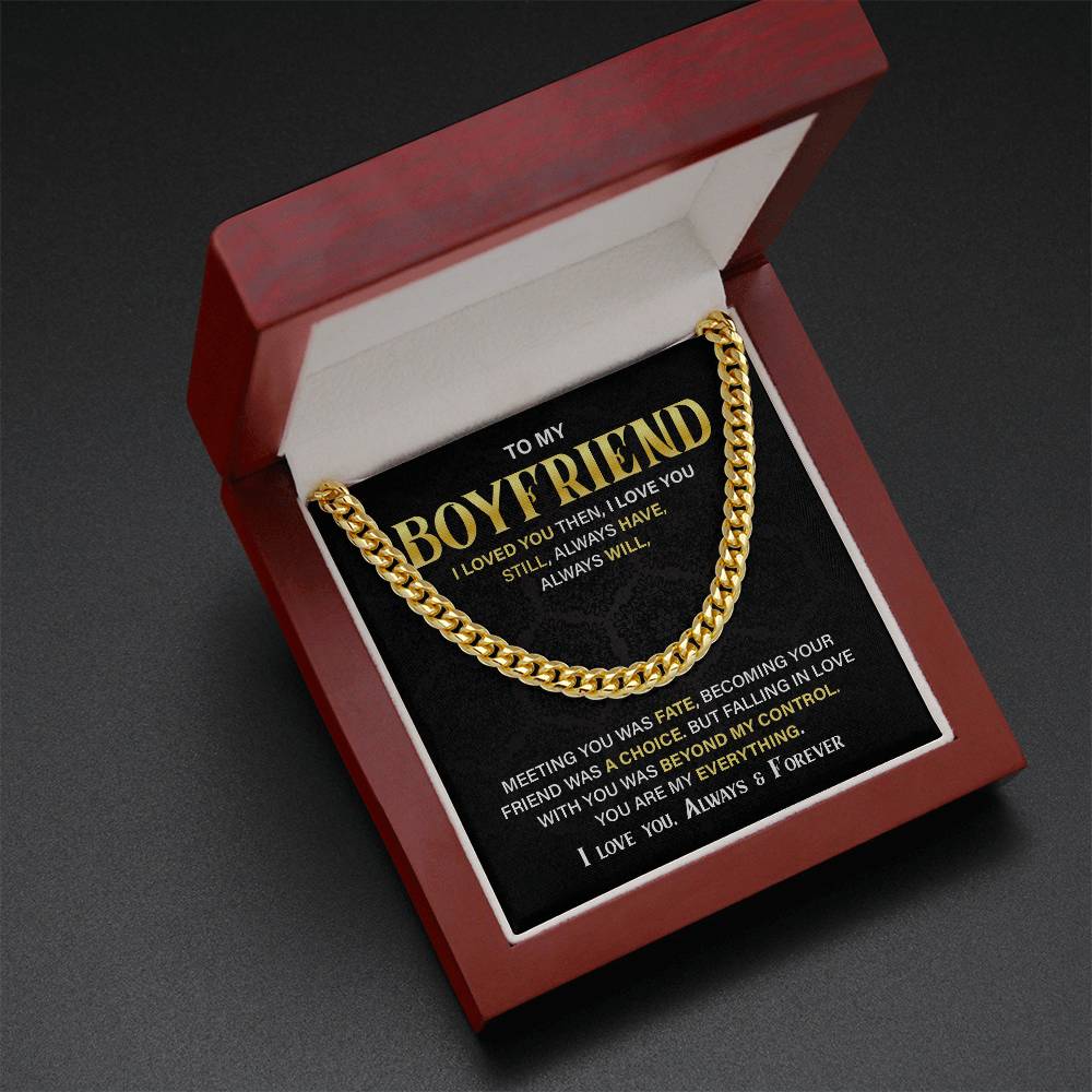 Boyfriend Gift Cuban Chain – Always Love You Message