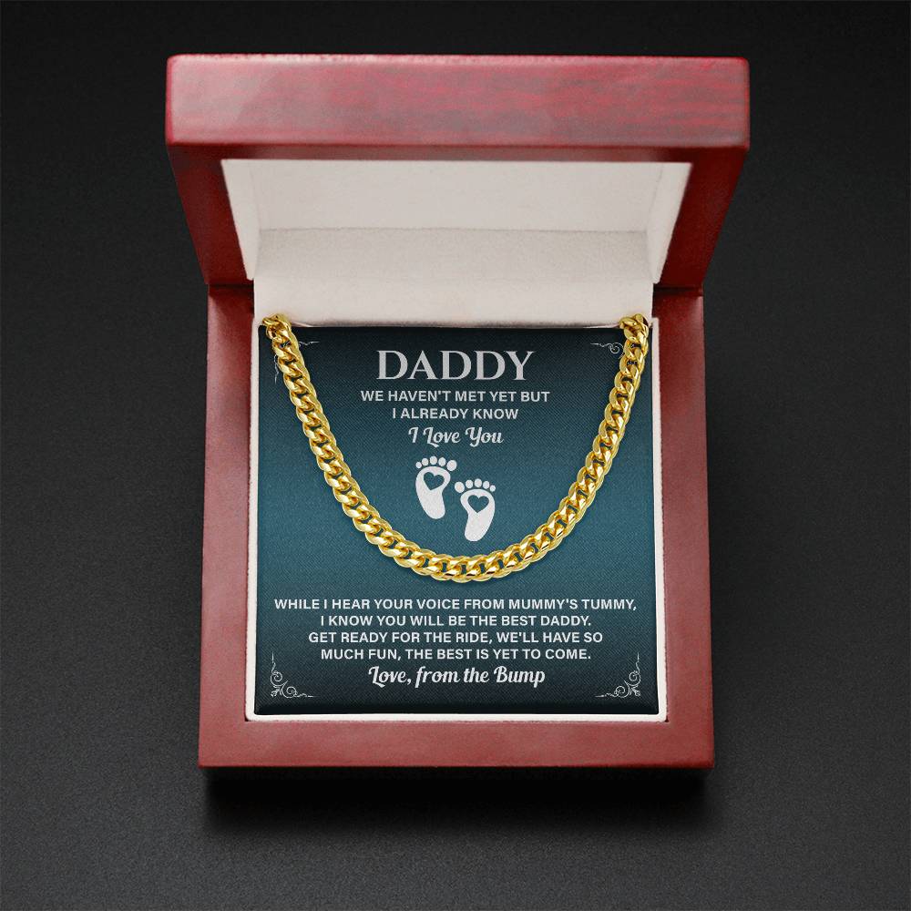 Daddy Necklace Gift From Baby Bump With Message Card