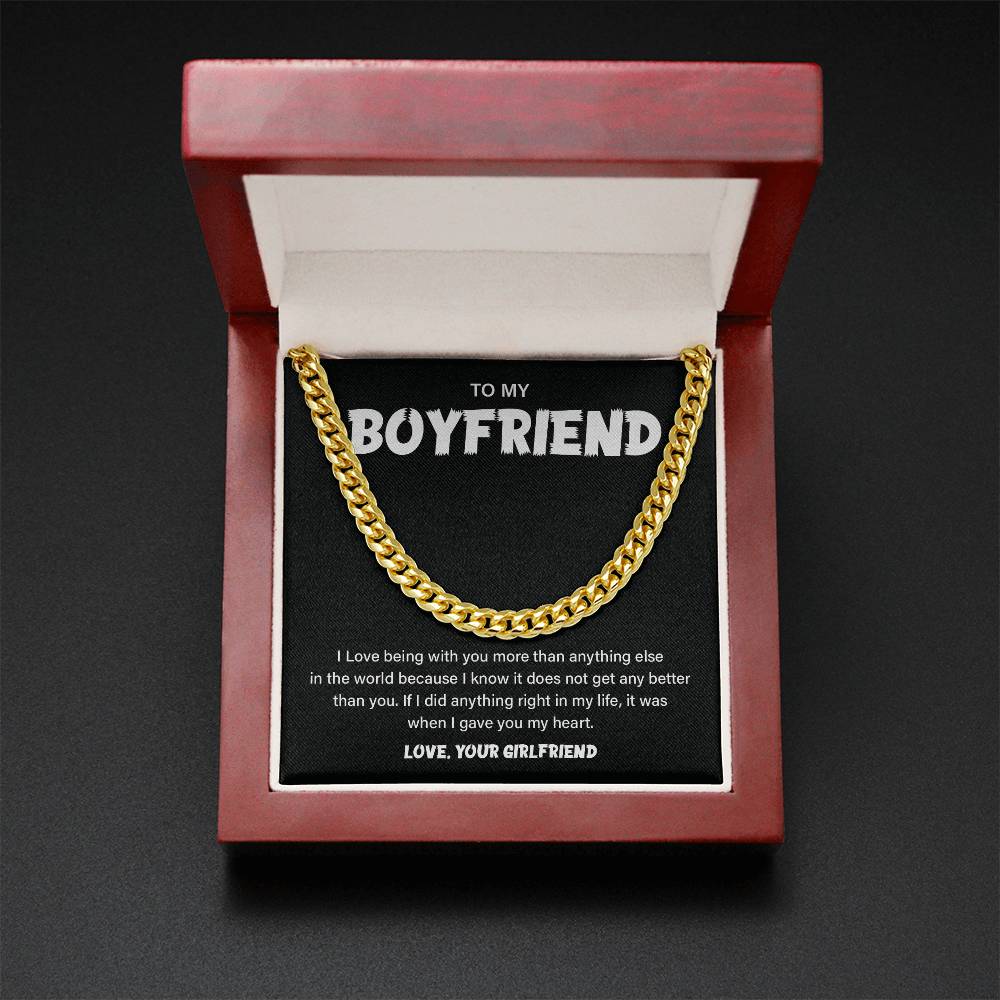 Boyfriend Chain Necklace Gift – Heart Message Card