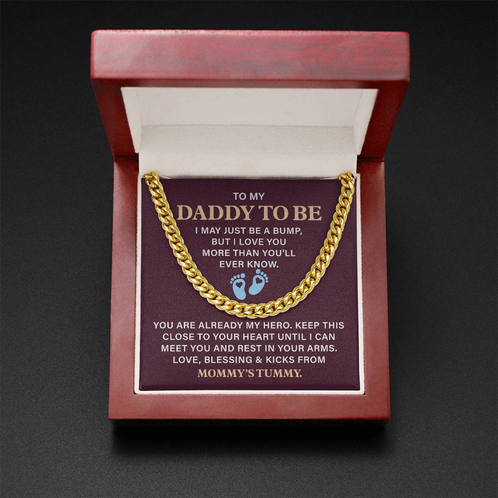 Daddy To Be Necklace Gift From Baby With Message Card