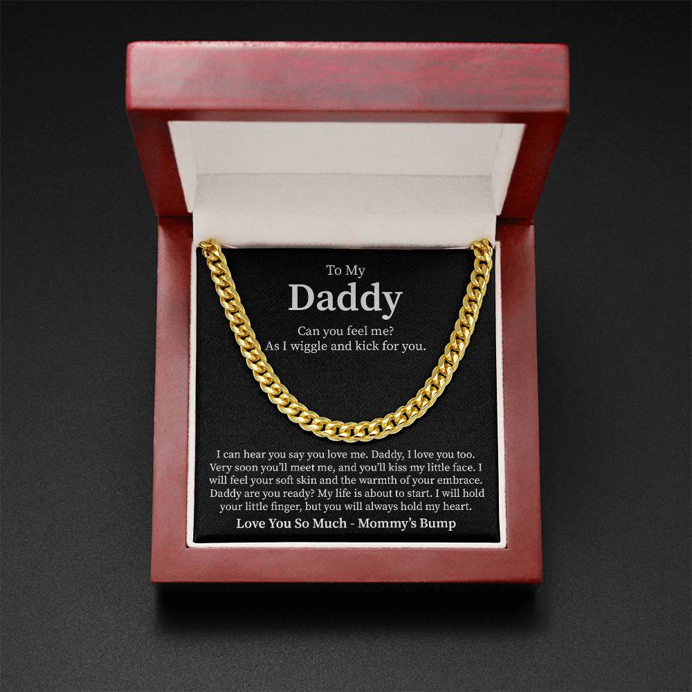 New Dad Necklace Gift From Baby Bump With Message Card