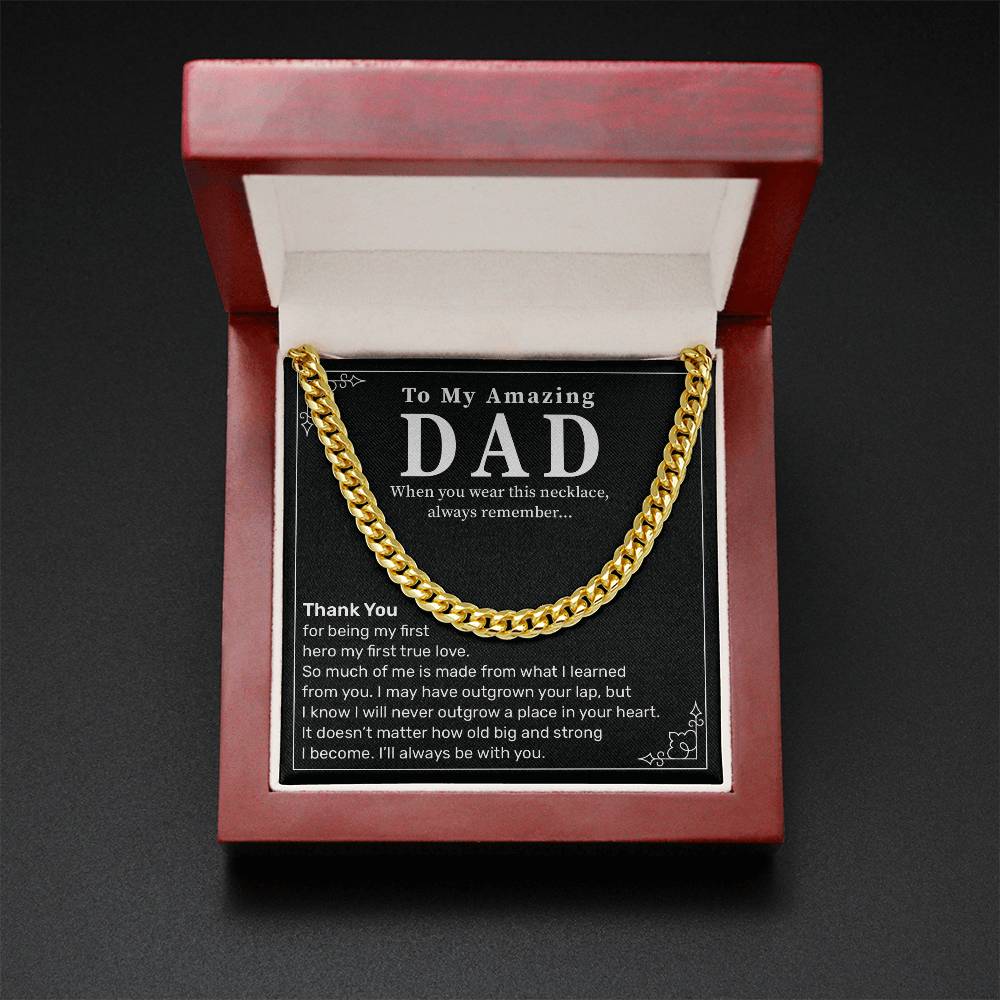 Dad Necklace Gift from Daughter with Emotional Message