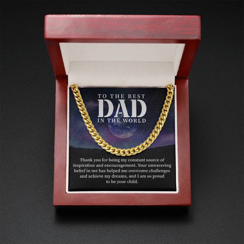 Dad Necklace Gift From Child With Inspirational Message
