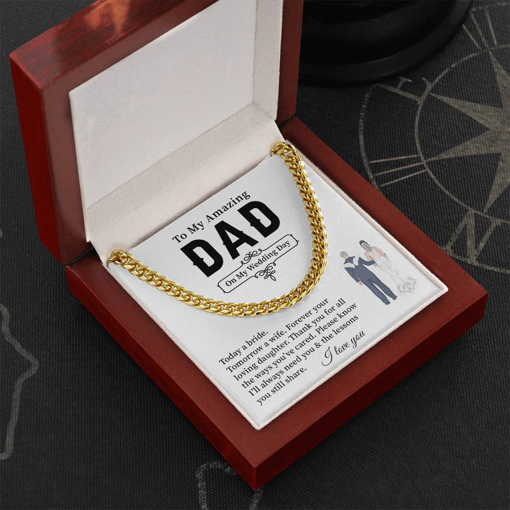 Wedding Neckalce Gift For Dad From Daughter With Message Card