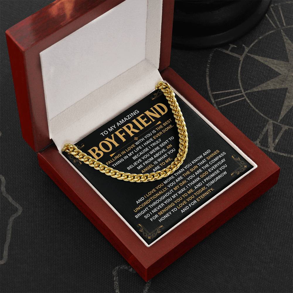 Boyfriend Cuban Chain Gift with Message Card & Box