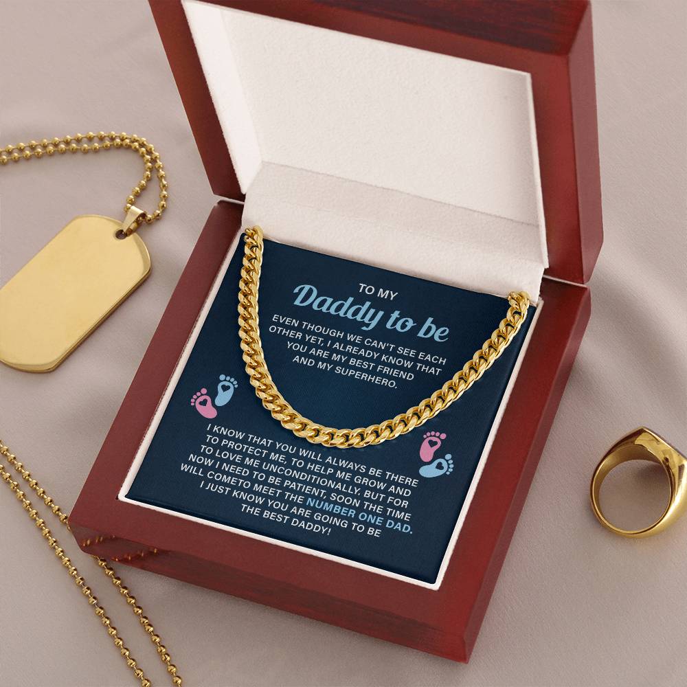 Daddy To Be Necklace Gift From Bump With Message Card