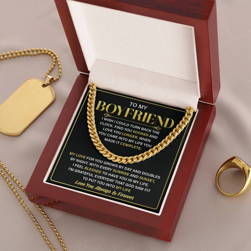 Romantic Boyfriend Necklace Gift with Message Card
