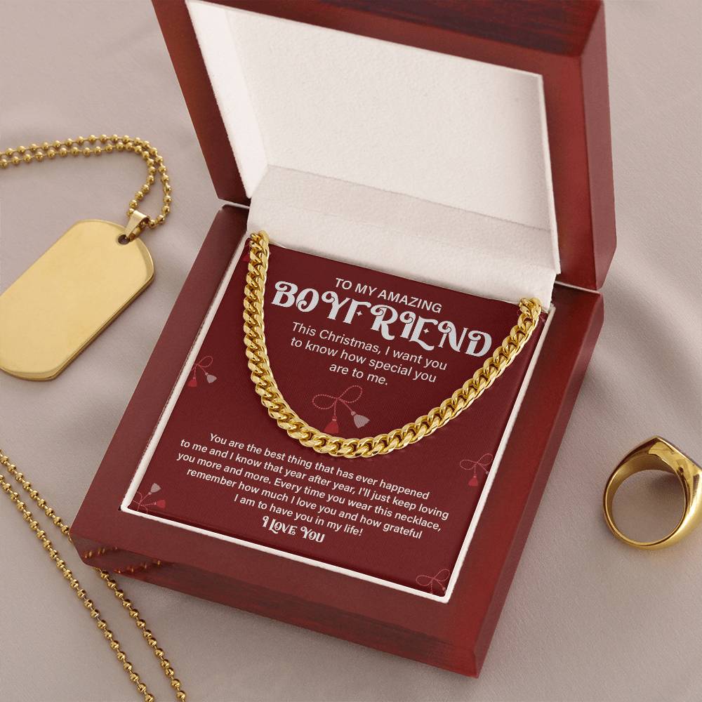 Christmas Gift for Boyfriend Cuban Chain & Card