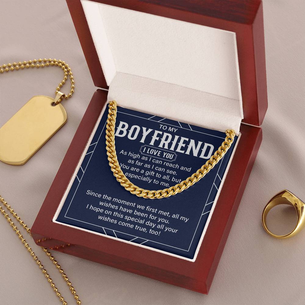 Boyfriend Birthday Necklace Gift – with Message Card