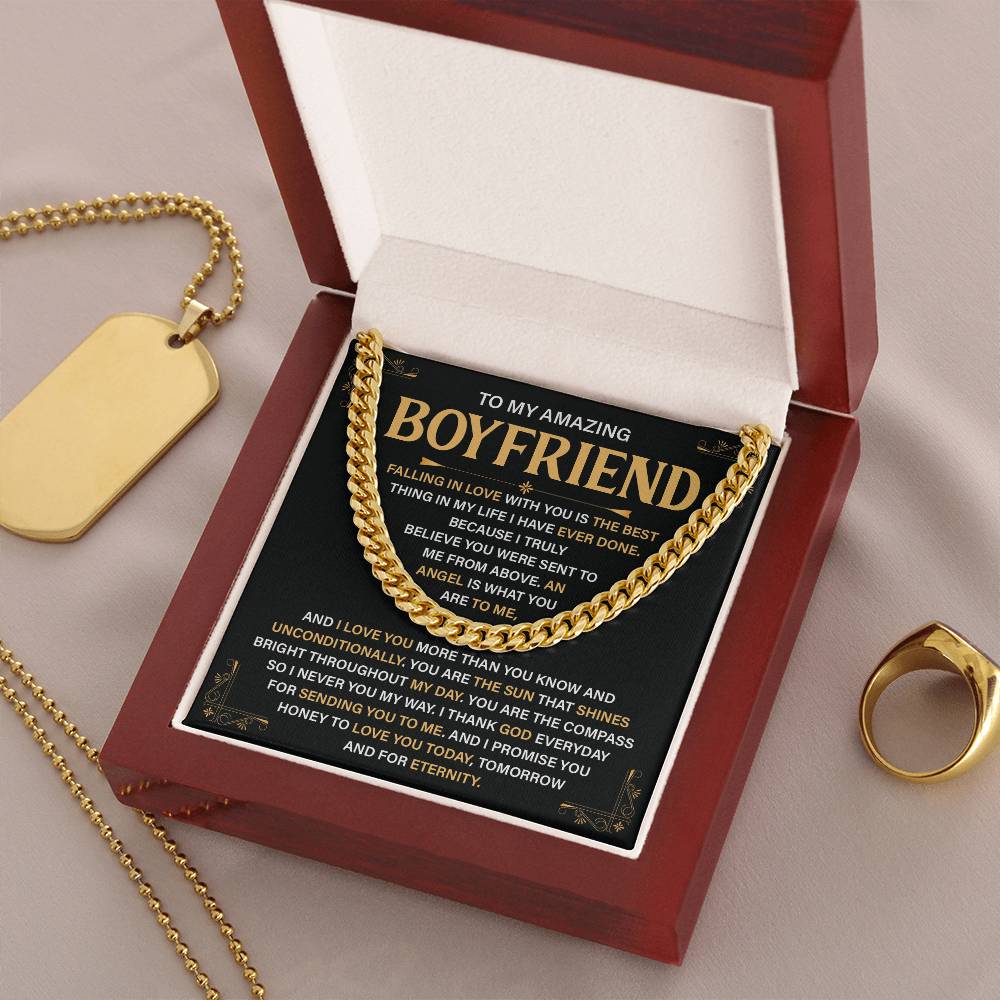 Boyfriend Cuban Chain Gift with Message Card & Box