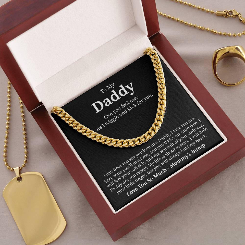 New Dad Necklace Gift From Baby Bump With Message Card