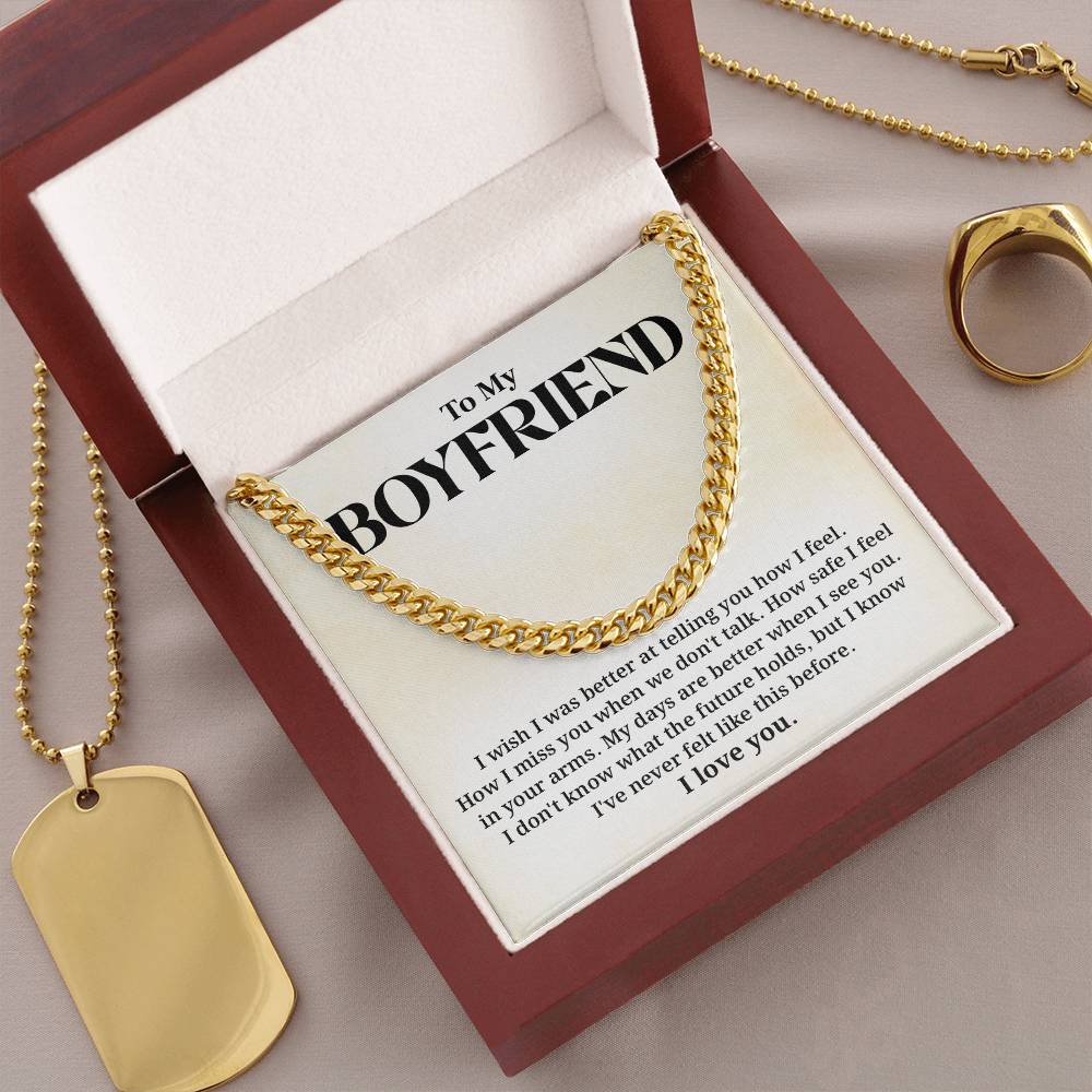 To My Boyfriend Necklace with Message Card and Gift Box