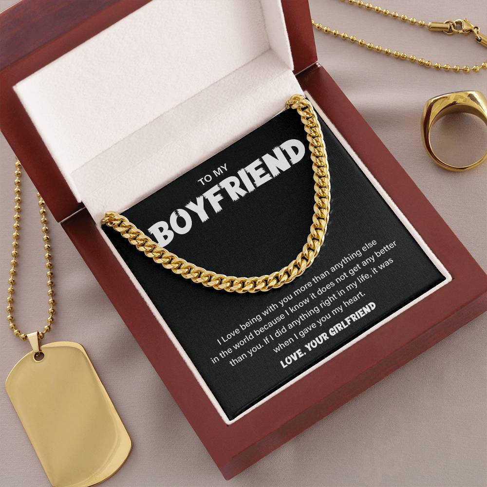 Boyfriend Chain Necklace Gift – Heart Message Card
