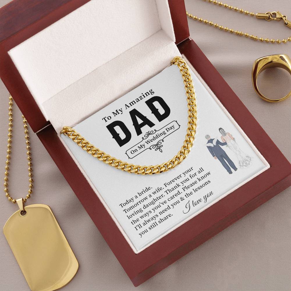 Wedding Neckalce Gift For Dad From Daughter With Message Card