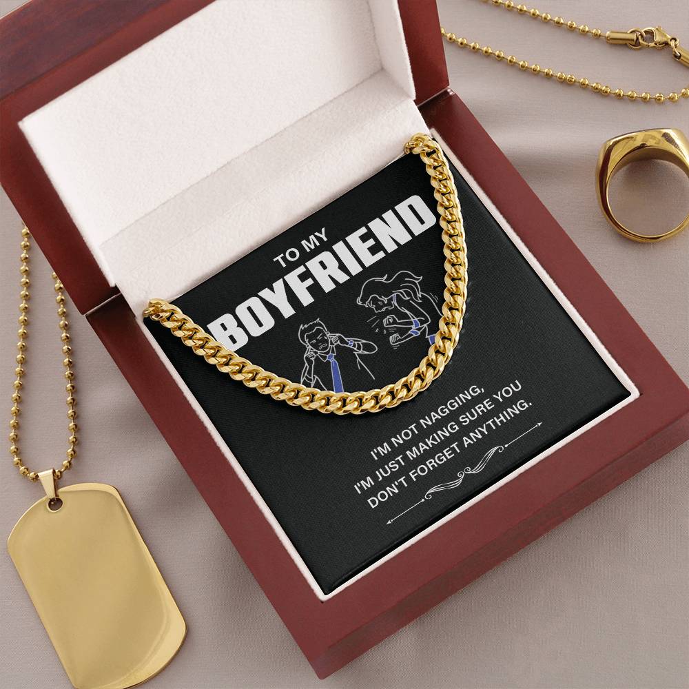 To My Boyfriend Necklace – Funny Gift with Message Card