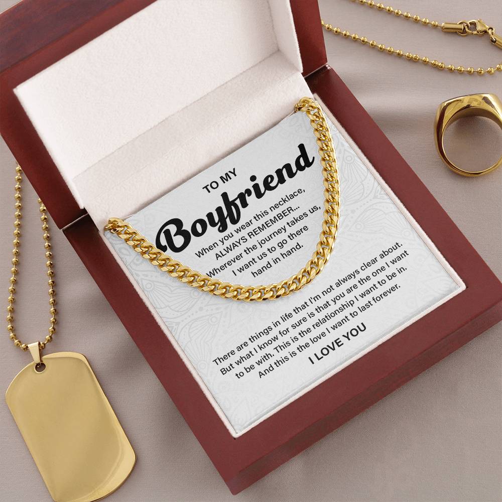 Romantic Cuban Chain for Boyfriend with Gift Box