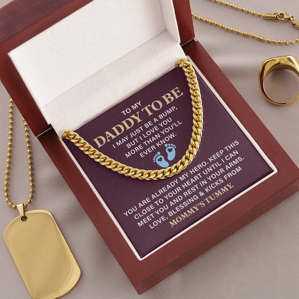Daddy To Be Necklace Gift From Baby With Message Card