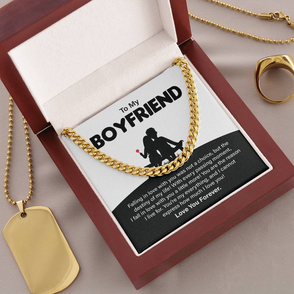 Boyfriend Necklace Gift with Message Card & Gift Box
