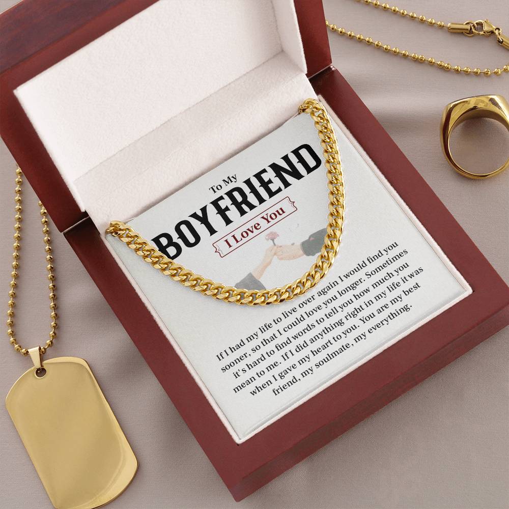 Romantic Boyfriend Necklace Gift – with Message Card