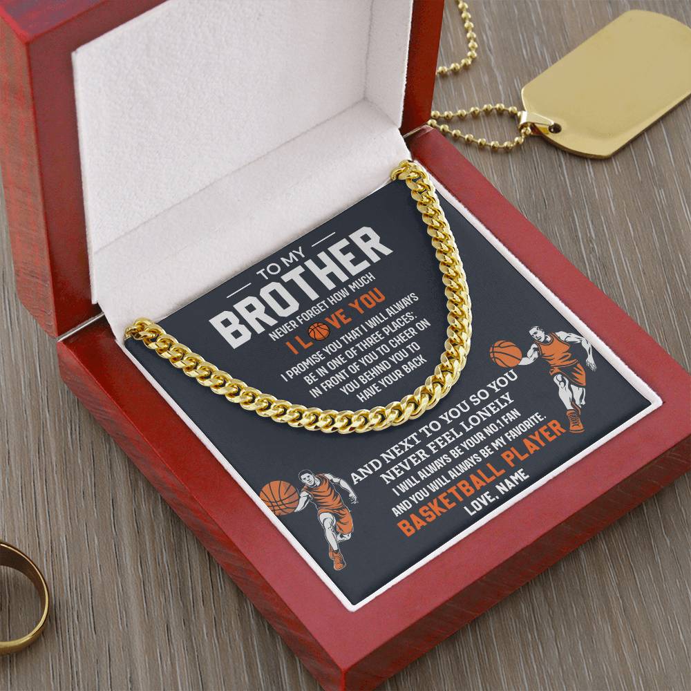 Basketball Necklace for Brother – Gift Message Card