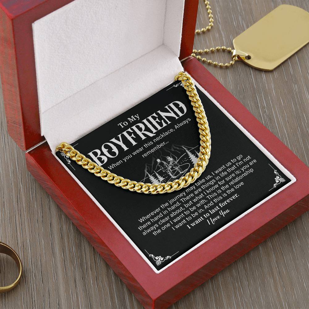 Cuban Link Necklace Gift for Boyfriend with Gift Box