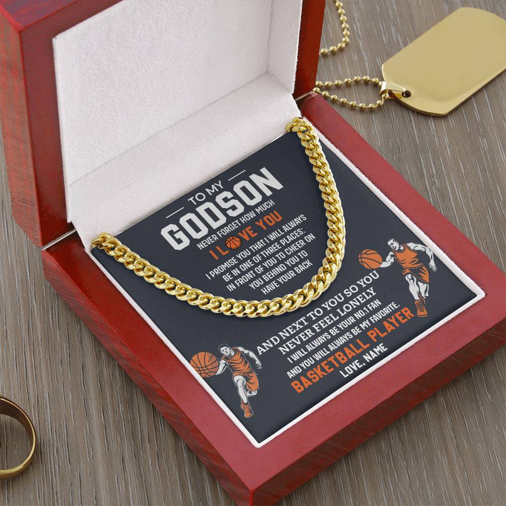 Basketball Gift Necklace for Godson – Message Card