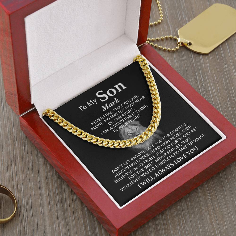 Lion Necklace Gift for Son from Dad – Strength Message Card Gift Box