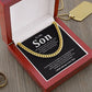 To My Son Cuban Chain Gift with Message Card