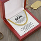 Cuban Chain Necklace Gift for Son – I Will Always Love You Message Card