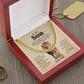 Dad to Son Lion Cuban Chain – Father to Son Gift with Message Card