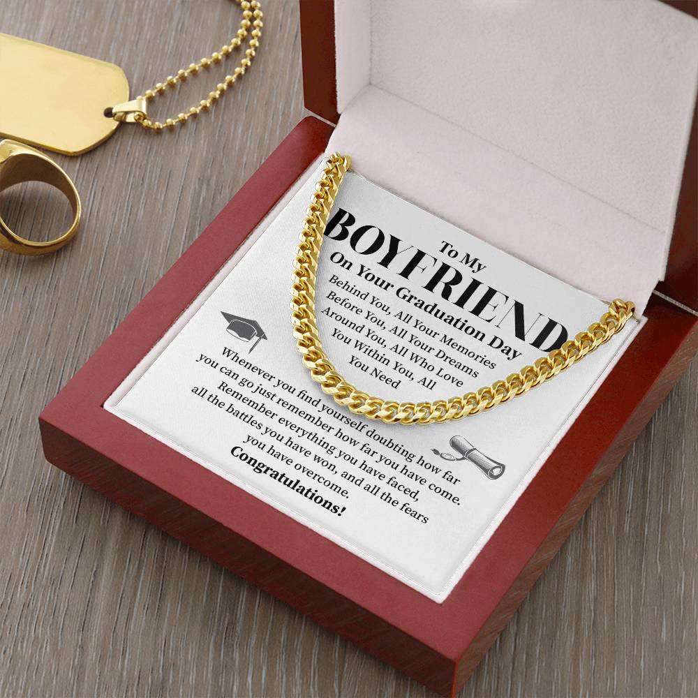 To My Boyfriend Graduation Necklace – Inspirational Gift