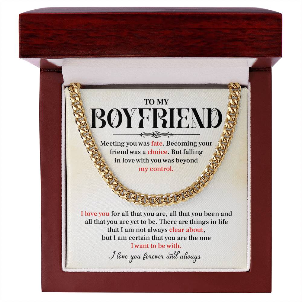 Cuban Necklace Gift for Him – Love Message Box