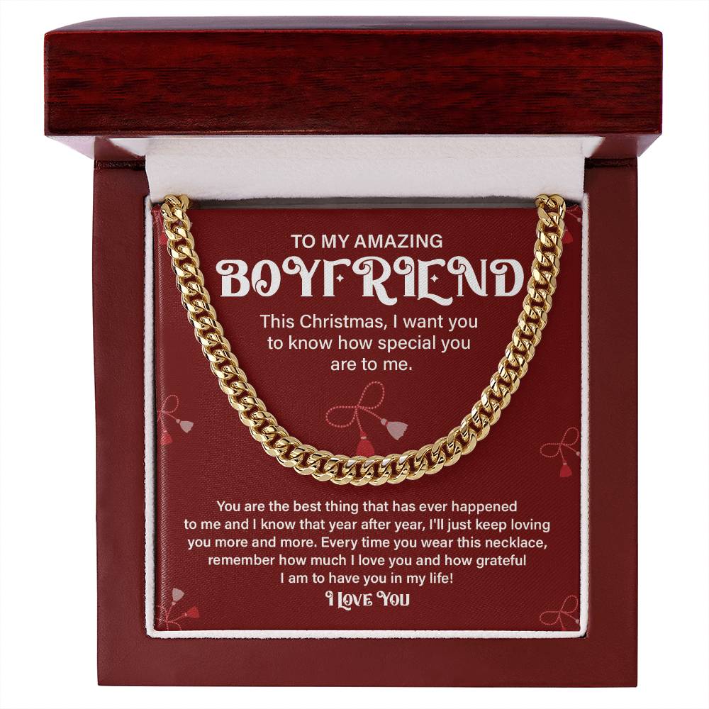 Christmas Gift for Boyfriend Cuban Chain & Card