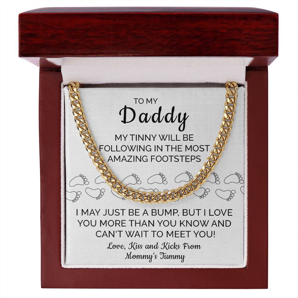 Dad Necklace Gift From Baby Bump With Lovely Message Card