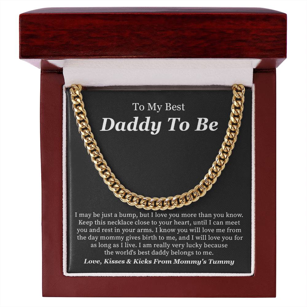 Daddy to Be Necklace Gift from Bump with Love Message