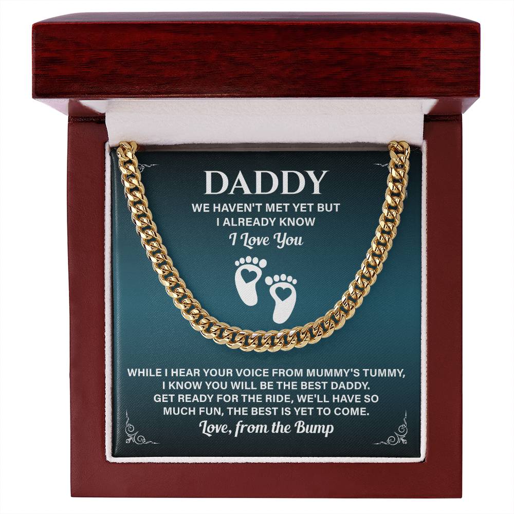 Daddy Necklace Gift From Baby Bump With Message Card
