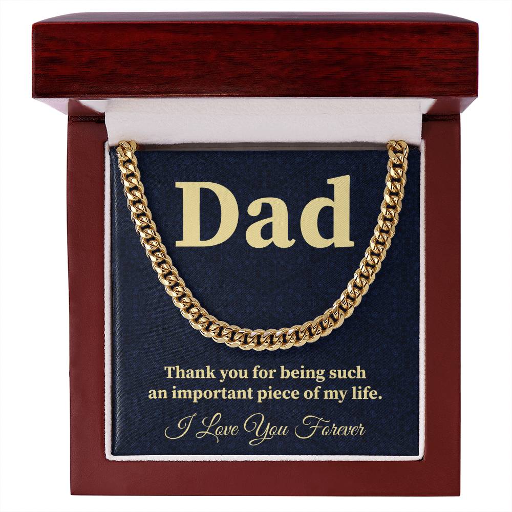 Thank You Dad Necklace Important Piece of My Life
