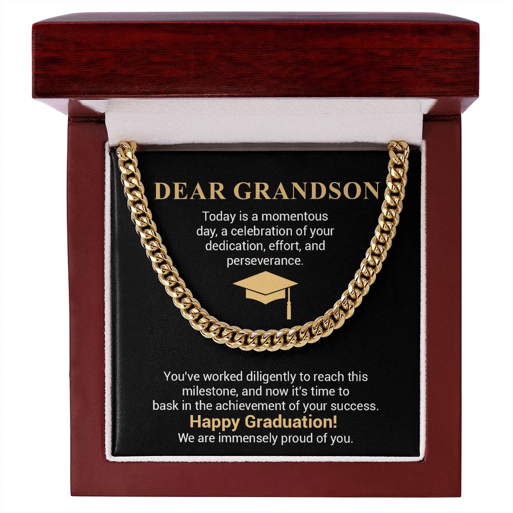 Graduation Gift for Grandson Cuban Chain Necklace