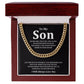 To My Son Cuban Chain Gift with Message Card