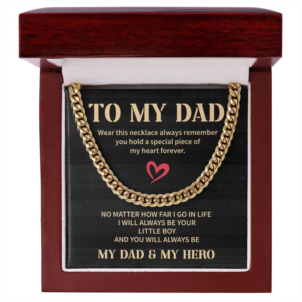 To My Dad Necklace Gift From Child with Loving Message